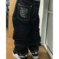 thumbnail image 1 of Womens Polyester Printed Oversized Baggy Wide Leg High Waist Full Length Jeans, 1 of 10