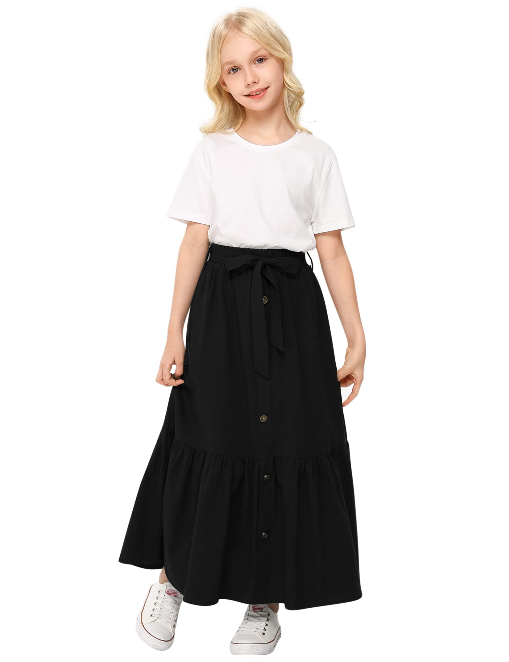 Oyang Girls Casual Summer Holiday Midi Skirt for 3-12Y - Walmart.com