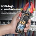 thumbnail image 2 of ANENG ANENG PN107 Digital Clamp Meter - 600V CAT II, 4000 Counts, AC/DC Current, Voltage, Resistance, Capacitance, Diode Tester, Non-Contact Voltage Detection, Red (Battery Not Included), 2 of 6