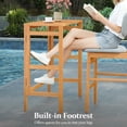 thumbnail image 4 of GVN Acacia Wood Outdoor Bar Table Patio High Table with Slatted Tabletop for Balcony Backyard Garden Deck Outdoor Furniture, Natural, 4 of 4