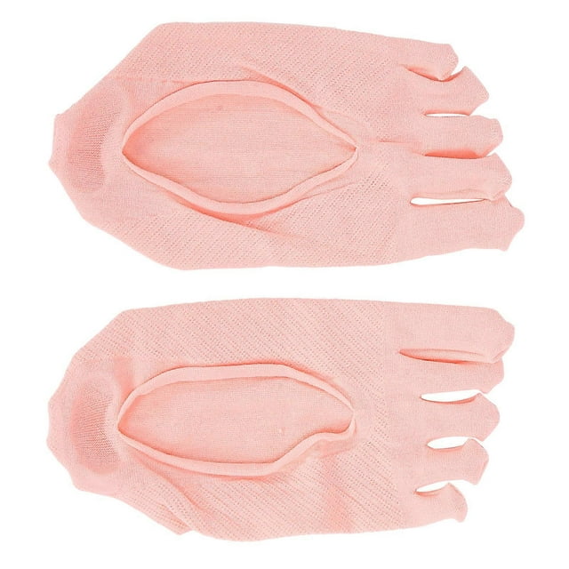 Women Toe Socks No Show Low Cut Thin Non Slip Invisible Breathable Socks with Gel TabPink
