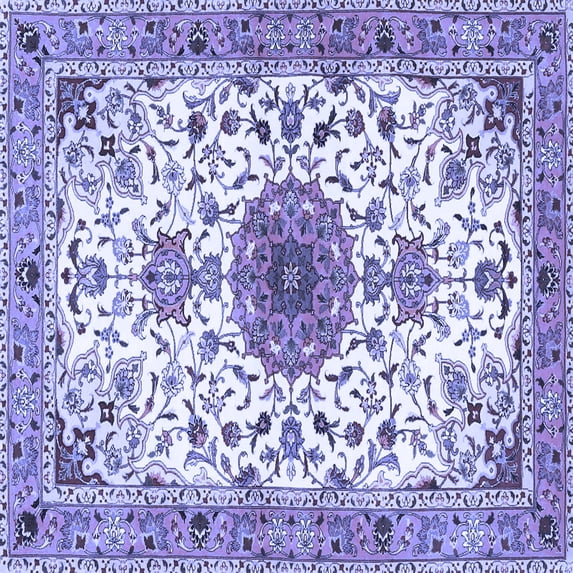 Ahgly Company Indoor Square Medallion Blue Traditional Area Rugs, 3' Square