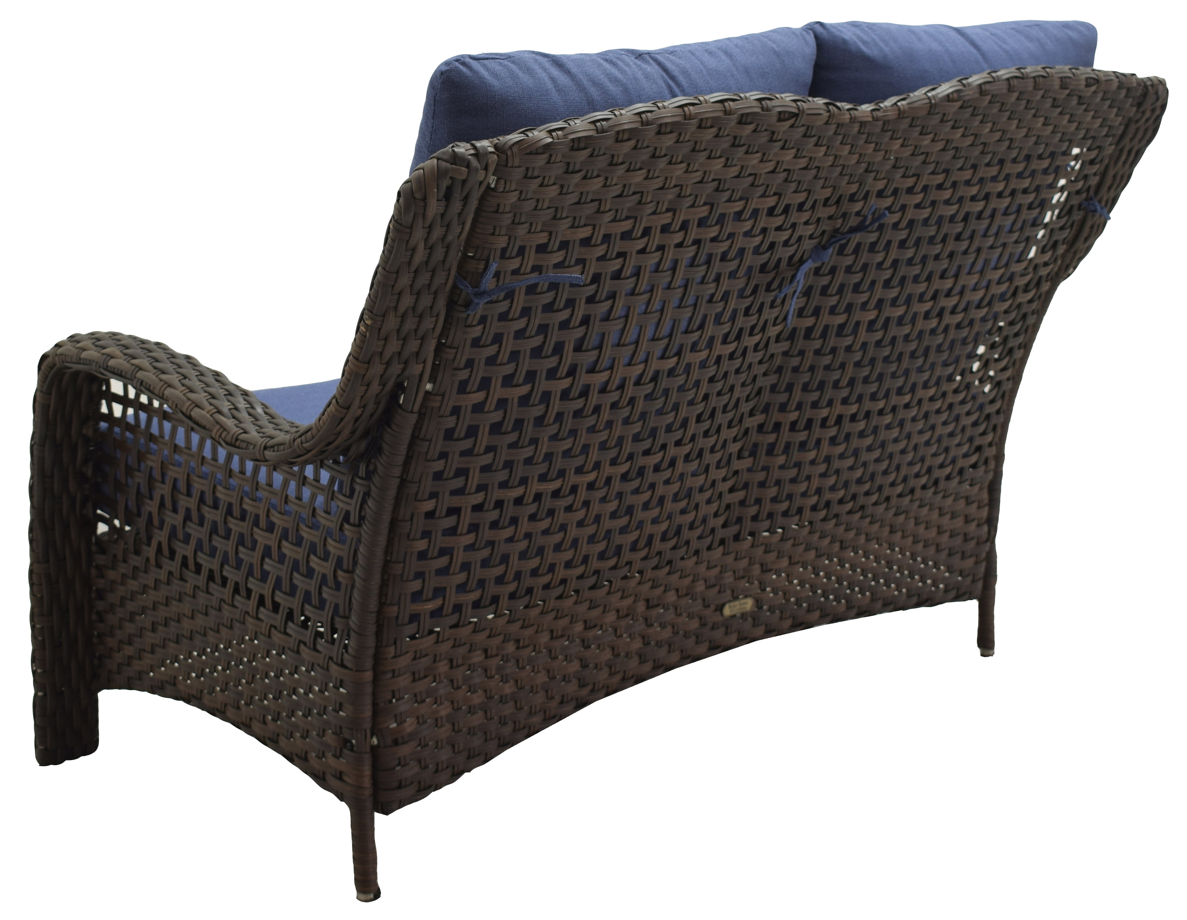 Better Homes Gardens Ravenbrooke 4 Piece Outdoor Wicker Swivel Chair Conversation Set Blue Walmart
