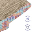 thumbnail image 5 of Oodles Multicolor Patterned Curved Lounger Durable Corrugated Cardboard Cat Scratching Pad O/S, 5 of 9