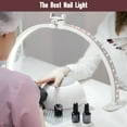 thumbnail image 2 of Half Moon Light for Nail Desk with Phone Holder, 28IN Folding Half-moon Lamp with Shinning Diamond, LED Light for Manicure, Eyelash Extension, Tattooing, Skin Management, Color Temperature 3000-6500K, 2 of 7