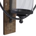 thumbnail image 4 of DecMode Brown Wood Geometric Pillar Wall Sconce with Wood Back Mount, 4 of 9