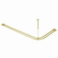 thumbnail image 4 of Utopia Alley Rustproof Wall Mounted Aluminum Double L Shaped Shower Curtain Rod 72" L x 31.7" W, with 24 Shower Hooks included & Ceiling Support ,Wall Mounted, Gold, 4 of 11