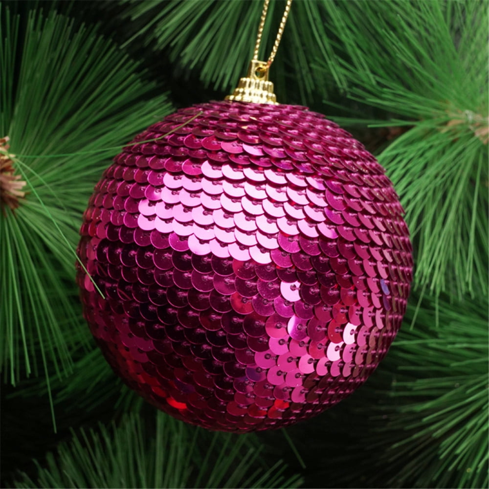 Lot De 25 Boules De Noël à Paillettes En Plastique Pour Décoration De