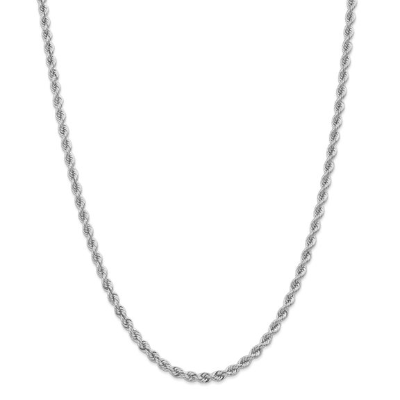 14k White Gold 4.0mm Handmade Rope Chain