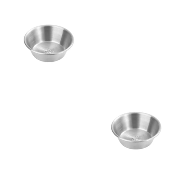 Cateissary Tazas para salsa ligeras y portátiles Tazas para salsa de condimentos de acero inoxidable de amplia aplicación duraderas 7 cm 7 cm (lijado) 2piezas