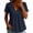 Navy, variant on hoksml Women's V-Neck Short Sleeve Peplum Blouse, Cotton Linen Casual Tunic Top with Button Detail