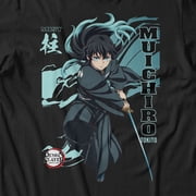 Demon Slayer Infinity Castle Wave Muichiro Mist Mens T Shirt (Black, S-L)