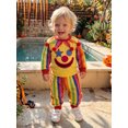 thumbnail image 5 of RUINIXCW Kids Toddler Baby Boy Girl Halloween Outfit Clown Costume Infant Baby Boy Girl Fall Winter Clothes Collar Grimace Sweatshirt and Pants Set, 5 of 10