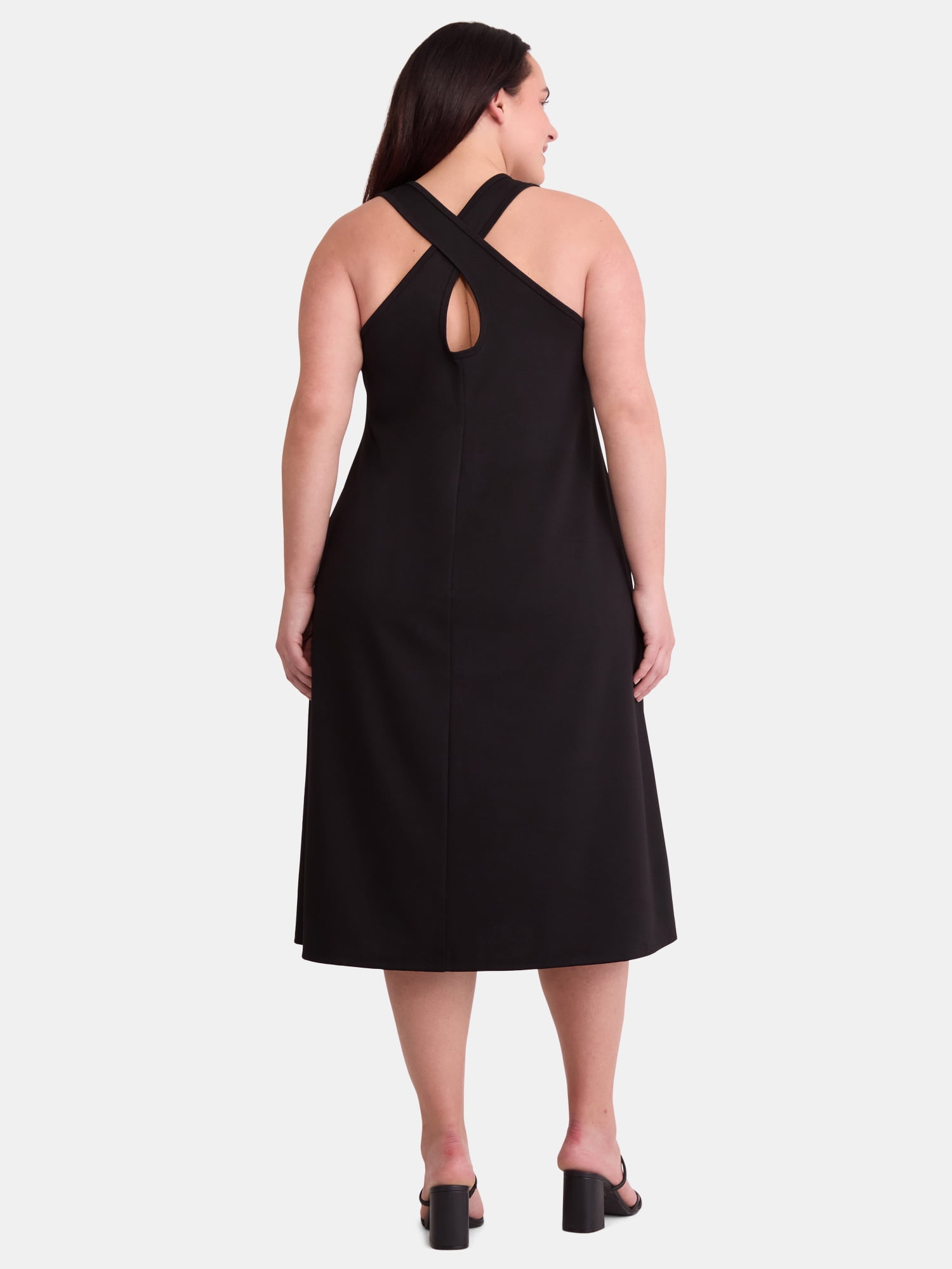 Terra & Sky Women's Plus Size Sleeveless Criss Cross Back Midi Dress Sizes  0X-5X - Walmart.com