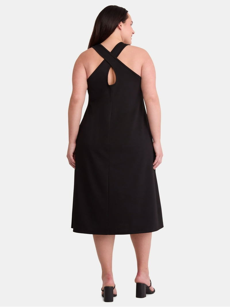 Terra & Sky Women's Plus Size Sleeveless Criss Cross Back Midi Dress Sizes 0X-5X - Walmart.com Terra & Sky Women's Plus Size Sleeveless Criss Cross Back Midi Dress Sizes 0X-5X - Walmart.com
