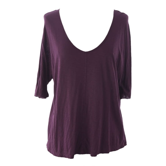 VELVET by Graham & Spencer Women's Short Dolman Sleeve Crew Neck Tee Petite Sangria