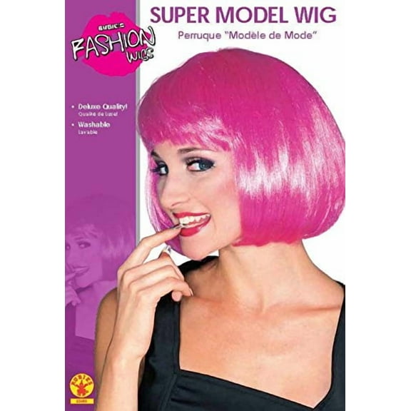 Rubie's Costume Hot Pink Super Model Wig, Hot Pink, One Size