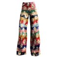 thumbnail image 4 of Flmaly jeans for women stretch denim Wide Leg Pants Woman High Waist Floral Patterned Pants Lightweight Loose Fit Casual Colorful Trouser Imitation Jeans Stretchy Wide Leg Straight, 4 of 4