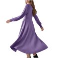 thumbnail image 6 of Tdoqot Womens Wedding Guest Dresses- Casual Elegant Ribbed Knit Crewneck Long Sleeve Spring Maxi Dresses Purple Size XL, 6 of 7