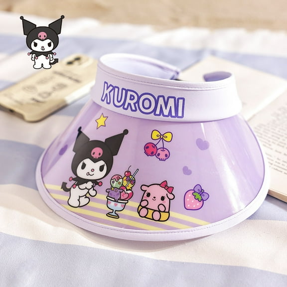 Sanrio Hello Kitty Y2K Kids Fan Sunblock Hat Kawaii Anime Kuromi My Melody Cinnamoroll Girls Uv Protection Summer Gift for Kids