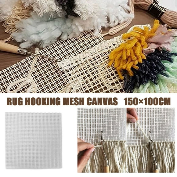 Iumwxz area rug Rug Hooking Mesh Canvas Latchs Hook Mesh Canvas 150×100 cm mat carpet rugs for living room White cloth Rollbacks on Essentials