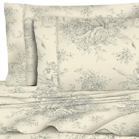 400 Thread Count Cotton Toile Sheet Set By Melange Home 400 Thread Count Cotton Toile Sheet Set By Melange Home