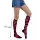thumbnail image 3 of Sonducket Rayas Calcetines altos Calcetería Juegos deportivos Calentadores Día de San Valentín para diario Fiesta de Halloween Raya negra fucsia Type3 Sonducket AP008903-27, 3 of 3
