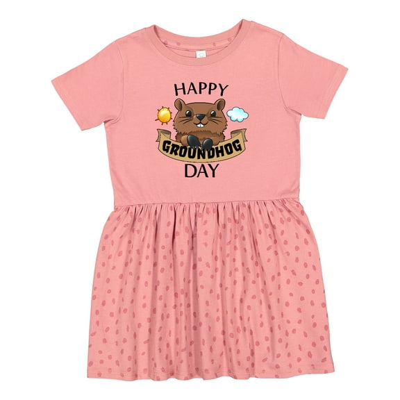 Inktastic Happy Groundhog Day Cute Girls Toddler Dress