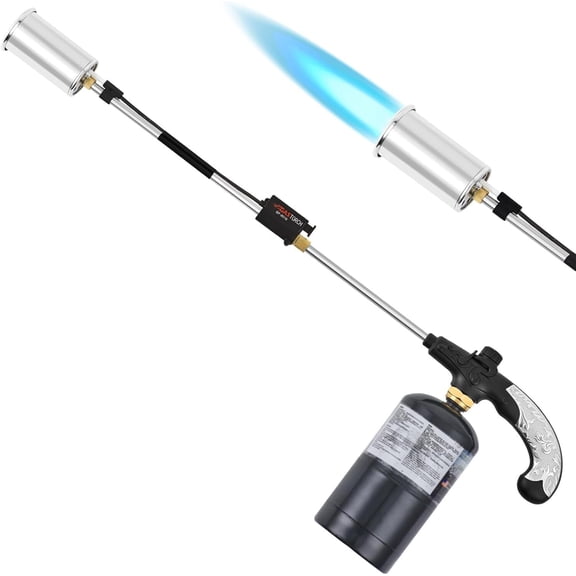 Propane Weed Torch, 800,000 BTU Heavy Duty Burner with 30" Detachable Extended Wand, Adjustable Flame Control Valve for Weeding, Ice Melting, Roofing, Stumps (Propane Tank Not Included)