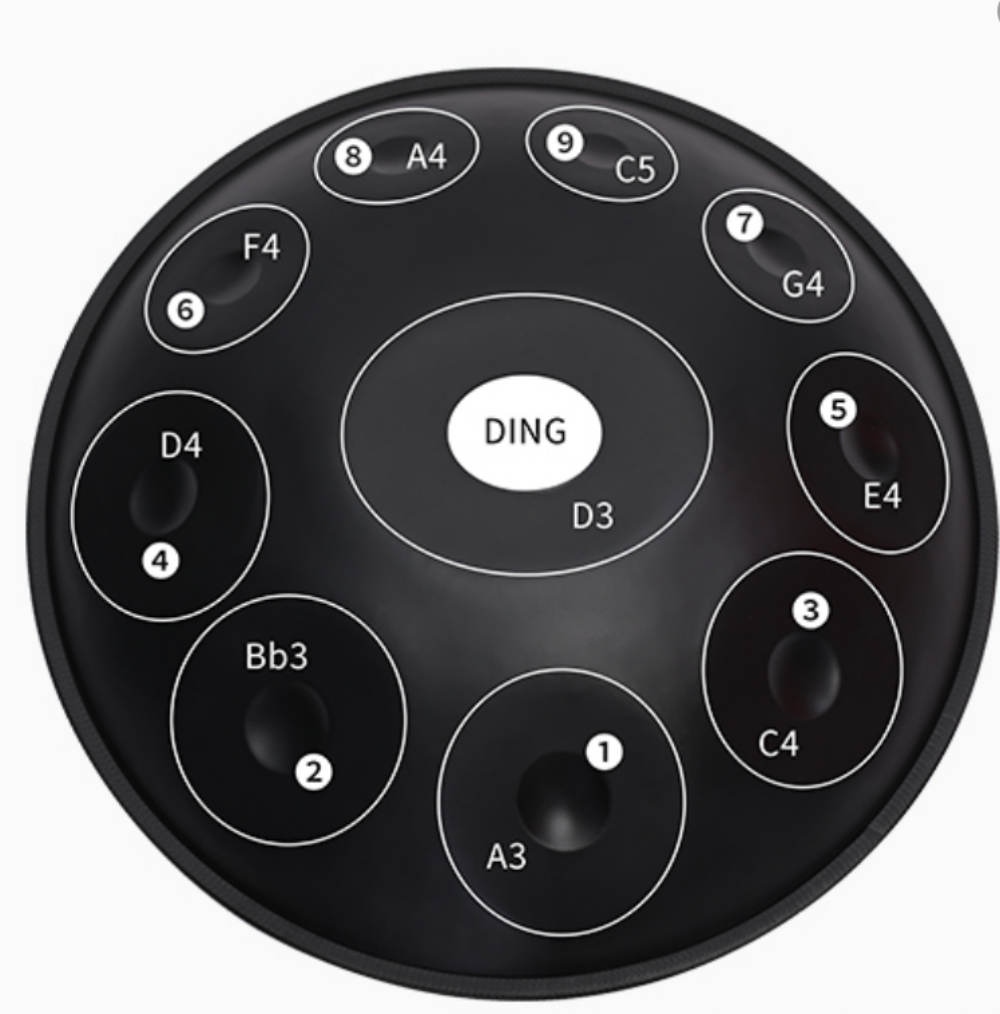 Handpan Drum in D Minor 440Hz 10 Notes 22 Inche Steel drum percussion instrument