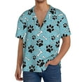 thumbnail image 3 of Xecao offers the Cute Dog Footprints for Men's Casual Short-sleeved Shirt, a button-up collared shirt with a pocket, perfect for beach vacations and yacht travel in the Small size., 3 of 7