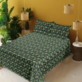 thumbnail image 2 of Ambesonne Exotic Fitted & Flat Sheet with Sham 3 Pcs Set, Tropical Papaya Fruit Summer, Twin XL, Teal and Orange, 2 of 5