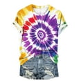 thumbnail image 4 of Hvyesh Tie Dye Shirt Women Loose Fit Short Sleeve Tee Shirt Crew Neck Casual Summer Tops, 4 of 5