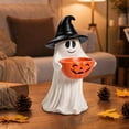 thumbnail image 7 of Outdoor Ghost Figurine with Pumpkin Candy Bowl, Halloween Decorations with a Witch Hat & Pumpkin Candy Bowl, 9.8in Pumpkin Treat Holder for Candy Cookies Snacks Trick or Treat Table Decor, F, 7 of 7