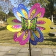 thumbnail image 2 of 3D Mariposa Molino Viento Whirligig Patio Jardín Decoración Niños Juguete , Multicolor, 45cm, 2 of 8