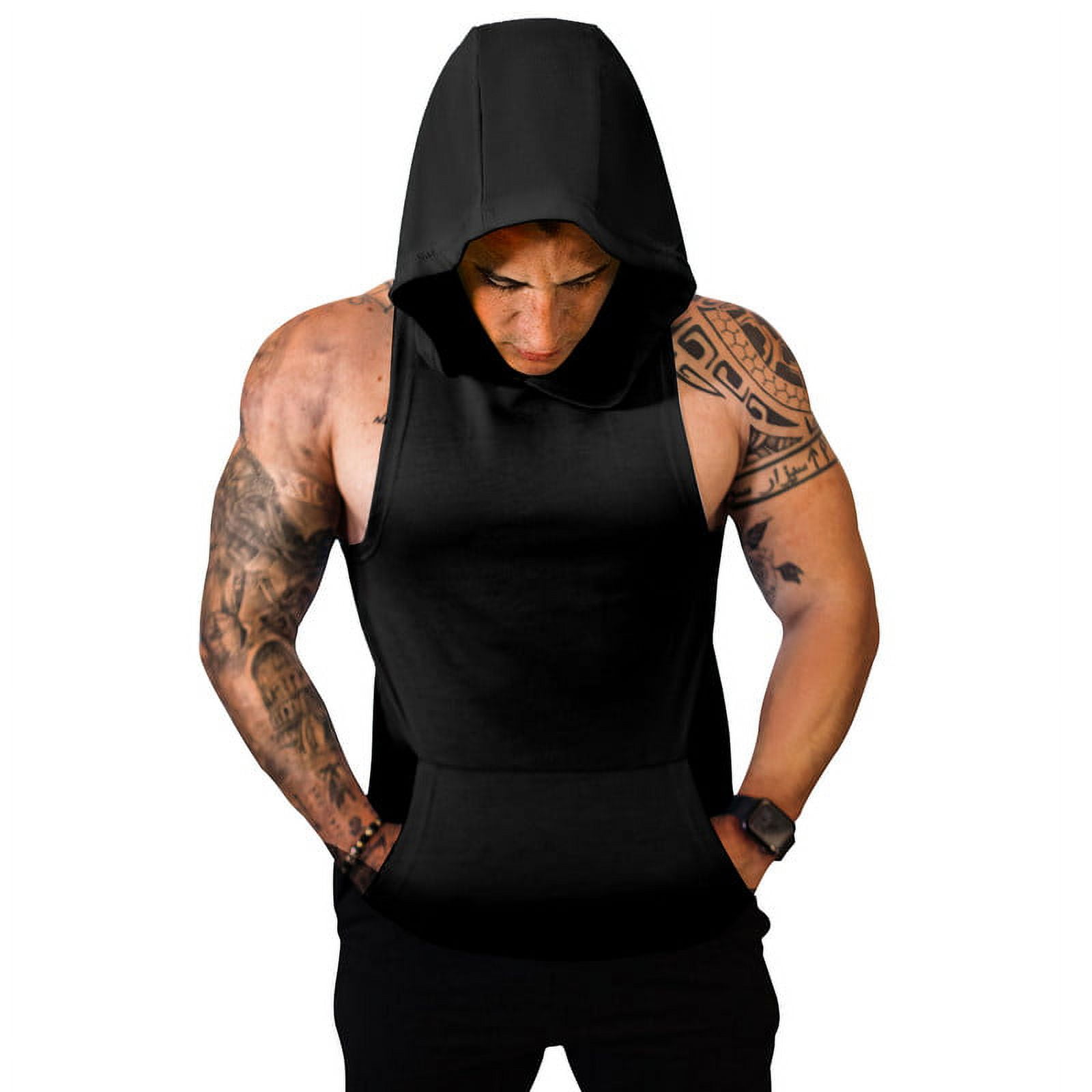 WORKOUT EMPIRE / DCORE Sudadera sin mangas hombre SLEEVELESS HOODIE black -  Private Sport Shop
