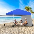 thumbnail image 2 of Gymax 14 X 9.2 FT Pop up Canopy Tent w/ 2 Convertible Sidewalls to Awning & Stakes Blue, 2 of 10