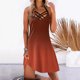 thumbnail image 1 of ICHUANYI Clearance Fashion Women Casual Sexy V-Neck Printing Dresses Summer Sleeveless Lace Up Pullover Dress(Red, XXL) ICHUANYI WER2023081110542, 1 of 4