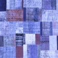 thumbnail image 1 of Ahgly Company Machine Washable Indoor Square Patchwork Blue Transitional Area Rugs, 7' Square, 1 of 4