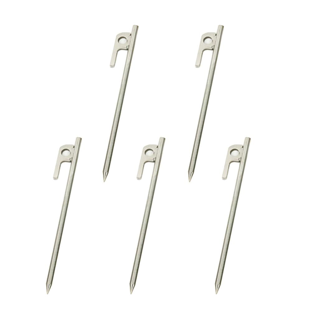 5 Pieces Tent Nails Heavy Duty 304 Stainless Steel Outdoor Camping Awning Tent Nail Stake Peg Tent Accessories Equipment - 20cm