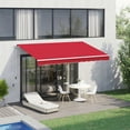 thumbnail image 5 of GVN Patio Awning, Outdoor Sun Shade Shelter Cover Awnings,12' x 10' Manual Retractable Awning Outdoor Sunshade Shelter with Adjustable & Versatile Design, Wine Red, 5 of 10