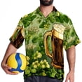 thumbnail image 4 of Saint Patrick's Day Men's Short Sleeve Button Down Hawaiian Shirts for Summer Beach Casual Printed Style, 4 of 6