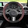 thumbnail image 2 of Motoforti Steering Wheel Cover for Car Truck Universal Car Accessories Faux Leather Black Wine Red, 2 of 6