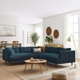 thumbnail image 2 of Sectional Sofa Couch, Azure Navy Blue, Fabric, Living Kitchen Cafe Bistro Hospitality Restaurant, Modern Contemporary HB36284, 2 of 6