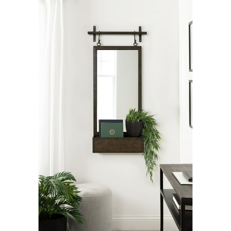 Modern Industrial Steel Metal Double-Framed Bathroom Mirror with a Shelf –  Simplicity in the South