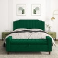 thumbnail image 3 of King Size Headboard Only, Velvet Wall Mounted Headboard King/California for Adjustable Bed Modern Upholstered Head Board Easy Assembly, Jade Green, 3 of 9