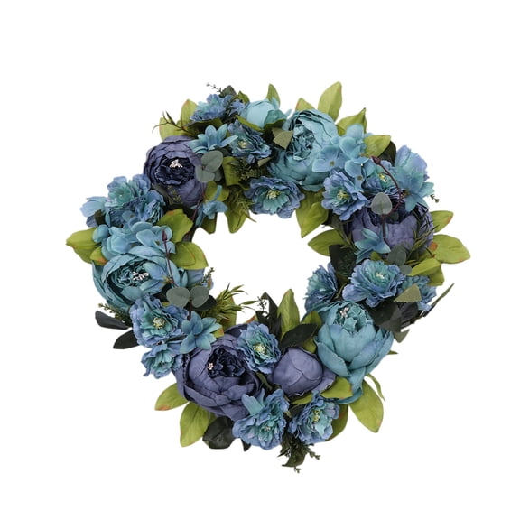 CIMAXIC Wreath Imitation Peony Gar Blue 1Pack for Wall Decor