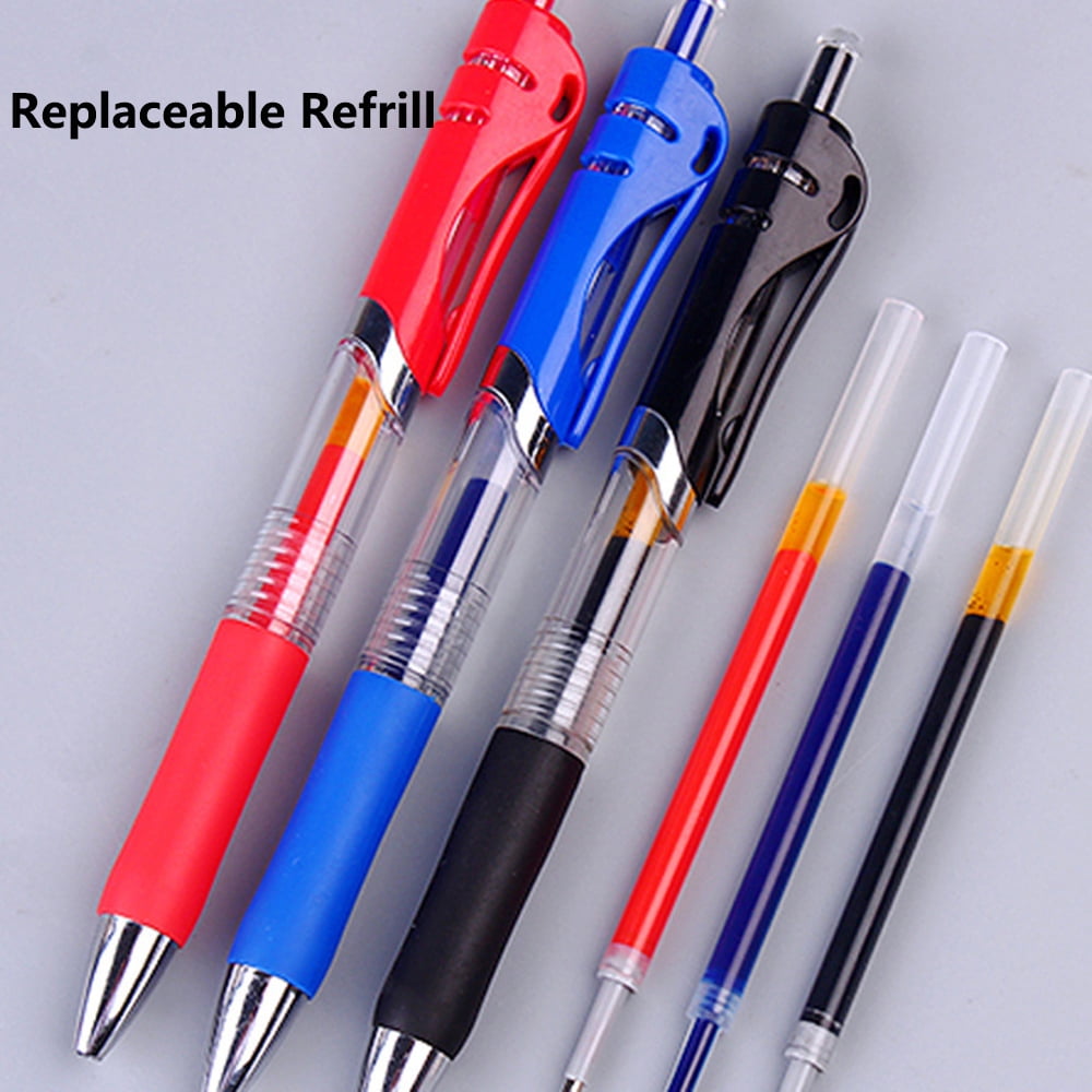 SEIWEI 2/5/10PCS K35 Press Gel Pen Retractable Gel Ink Pens 0.5mm Ballpoint Tip Office Signature Pens Black/Red/Blue