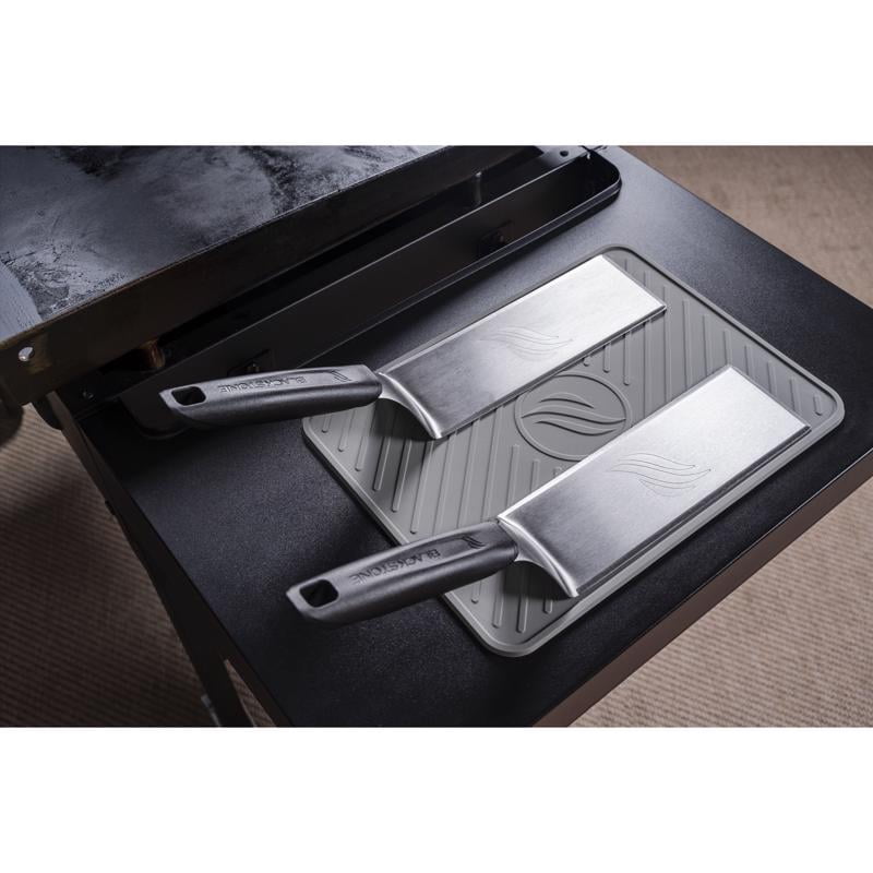 Blackstone Deluxe Stainless Steel Griddle Spatulas in Black & Silver, 2-Piece