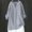 Gray, variant on Honeeladyy Womens Cotton Shirts Solid Color 3/4 Sleeve Tunic Tops Oversized Tshirts for Women Casual V Neck Dressy Blouses for Jeans Leggings or Dresses (Gray,XL)